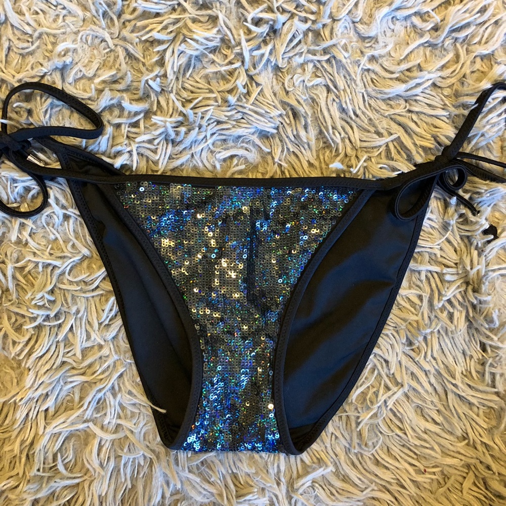 VS PINK Side Tie Sequin Bikini Bottoms